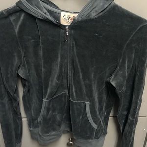 Juicy Couture gray studded velour hoodie m